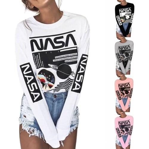 Womens T-shirts tshirts t shirt 2020 New Printing Long-Sleeved T-shirt Womens Loose Tops Wholesale