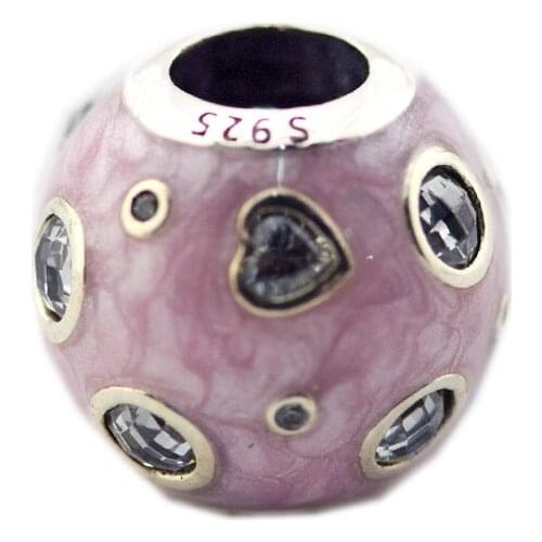 925 Sterling Silver Pearlescent Pink Dreams Charm Woman DIY Bracelets Jewelry Natural Stone Beads With Jewelry Making