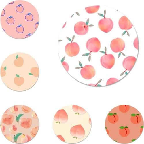 Peach Icons Pins Badge Decoration Brooches Metal Badges For Clothes Backpack Decoration