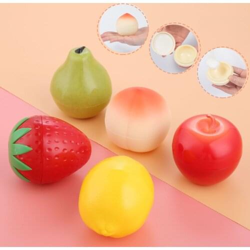 1pc Cream Jar Empty Plastic Cosmetic Container Pear Peach Lemon Apple Strawberry Fruit Shape Jar Fruit Cream Empty Bottle Travel