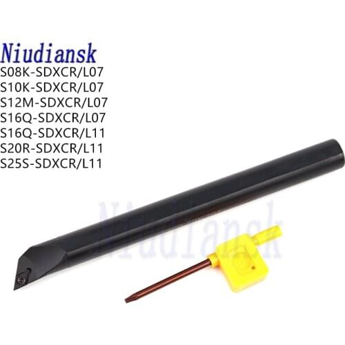 1pc S08K S10K S12M S16Q-SDXCR07 CNC Lathe Tools S16Q-SDXCR11 S20R-SDXCR11 Tool Arbor S25S-SDXCR11 Internal Turning Tool Holder