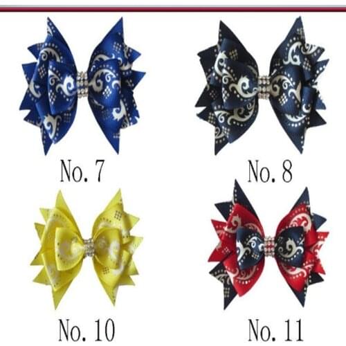 100 BLESSING Good Girl Boutique 3.5" Silver Wave Stylish Hair Bow Clip