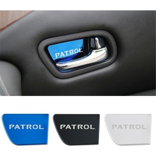 For Nissan patrol Stainless Steel Car Interior Door Handle Ornament Accessories Car Styling 4pcs
