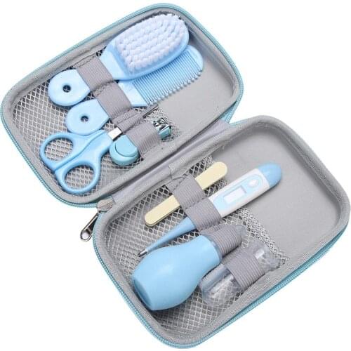 8Pcs/Set Baby Health Care Kit Portable Newborn Baby Grooming Kit Nail Clipper Scissors Hair Brush Comb Safety Care Set baby care