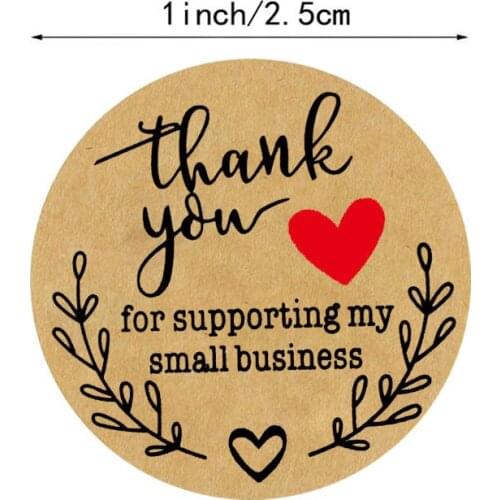 Artracyse 500 Pieces/roll of Round Kraft Paper Handmade Stickers Dessert Cakes Baking Seals and Gift Decoration Labels