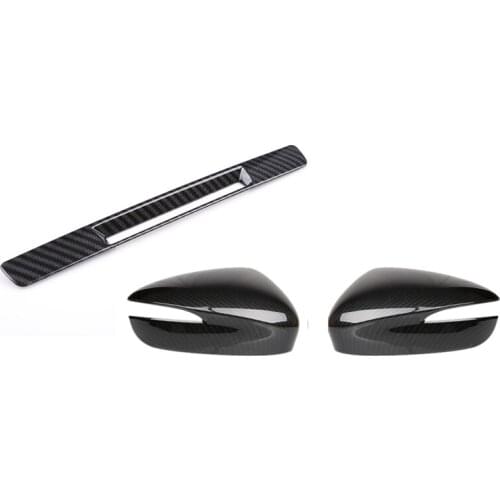 3 Pcs Carbon Fibre Car Accessories, for Mazda CX3 2016 2017 CX-3: 1 Pair Rearview Mirror Trim Cover & 1 Pcs Center Console Liqui