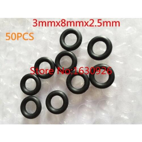 FREE SHIPPING 50PCS Black 8mm OD 3mm Inner Dia Nitrile Rubber O Ring Oil Seal Gaskets