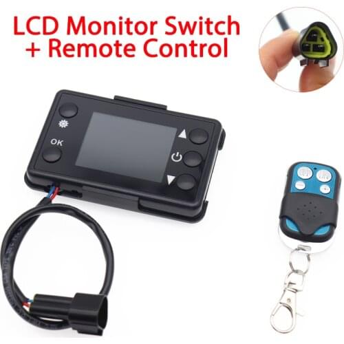 12V/24V Diesels Air Heater LCD Monitor Switch + 4 Buttons Remote Control For Car Truck Diesels Air Heater Parking Controller Kit