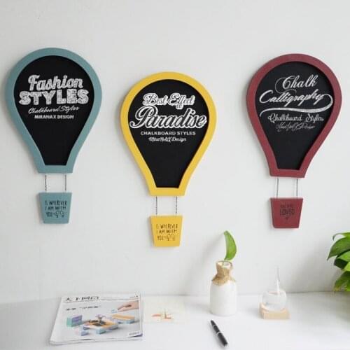 Wall Hanging Decoration Wood Crafts Hot Air Balloon Blackboard Message Chalkboard Writing Boards Kids Room Memo Boards Ornaments