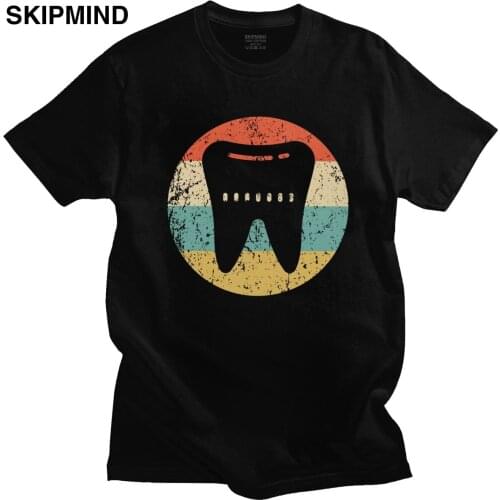 Classic Teeth Dentist Doctor T Shirt Men Short Sleeved Cotton Dental Hygiene T-shirt Orthodontist Dentistry Tshirt Summer Tee