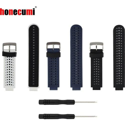 Honecumi 3 Pack Soft Silicone Replacement Accessories Bracelet Band Strap for Garmin Forerunner 235/230/630/220/620/735XT Watch