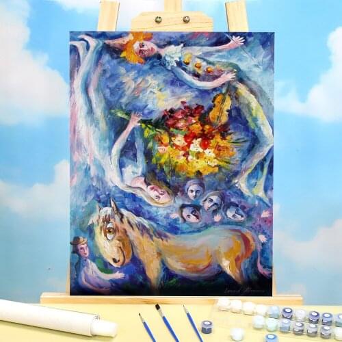 Oil Painting Style Coloring By Numbers Painting Package Acrylic Paints 40*50 Painting On Canvas Home Decoration For Kids Art