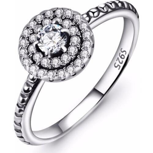 925 Sterling Silver Ring Classic Trendy Crystal CZ Sweet Rings For Women Fashion Anillos Jewelry Accessories GNJ9626