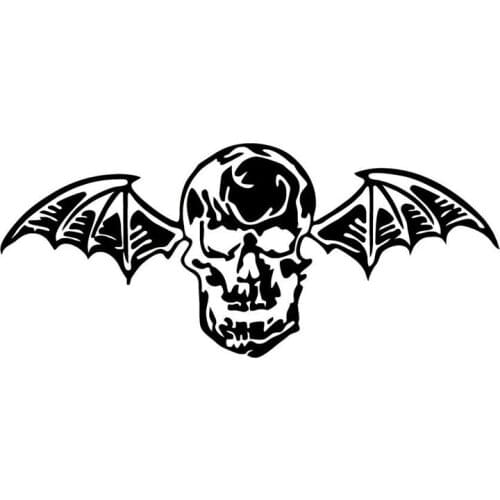 Beautiful Car Stickers Funny Car Stickers Skull Wings PVC Car Decoration Stickers Waterproof Sunscreen Cover Scratch Black/white