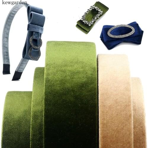 Kewgarden 50mm 5cm Velvet Cotton Layering Cloth Ribbons DIY Bowktie Tape Handmade Satin Ribbon Riband 3m/lot