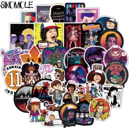 50PCS Stranger Things Stickers Pack Anime Pegatina For Children On The Laptop Fridge Phone Skateboard Suitcase Funny Sticker F5