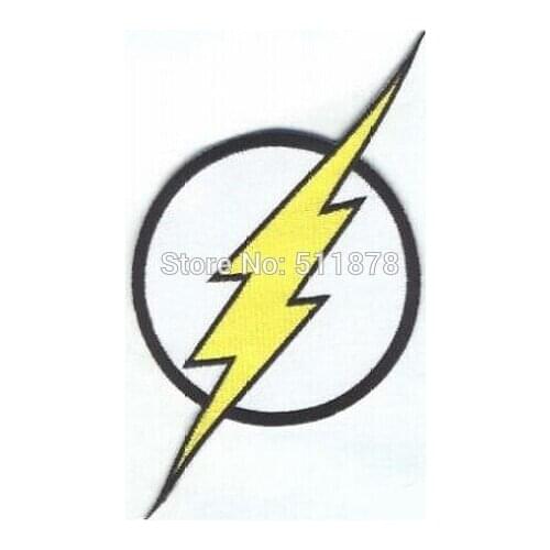 4" FLASH Movie TV Series Costume Embroidered iron on sew On patch Tshirt TRANSFER MOTIF APPLIQUE