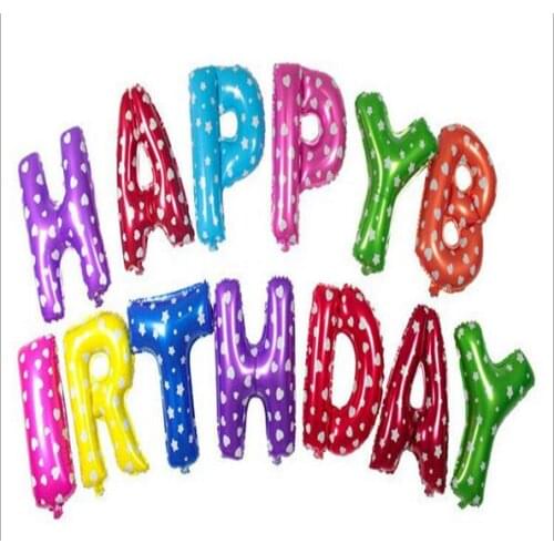 New Hoomall 13PCs/set 16 inch Gold Letter Aluminum Foil Balloons Helium Ballon Inflatable Birthday Party Decoration Celebration