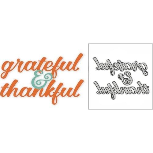 New Thankful & Grateful Word Phrase 2020 Metal Cutting Dies for DIY Scrapbooking and Card Making Decor Embossing Craft No Stamps