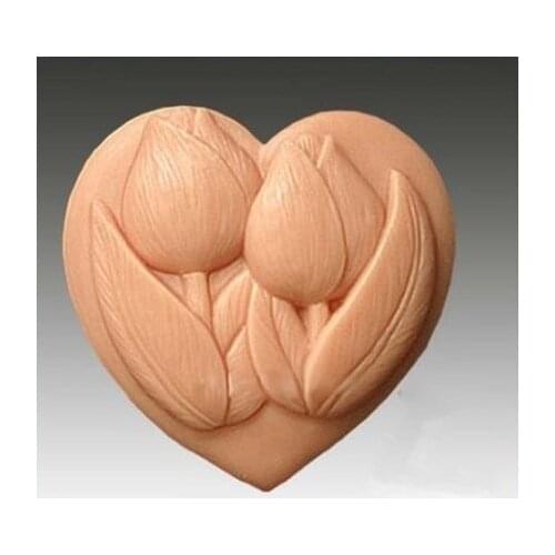 New Heart Shape Flowers Craft Art Silicone Soap mold Craft Molds DIY Handmade soap molds