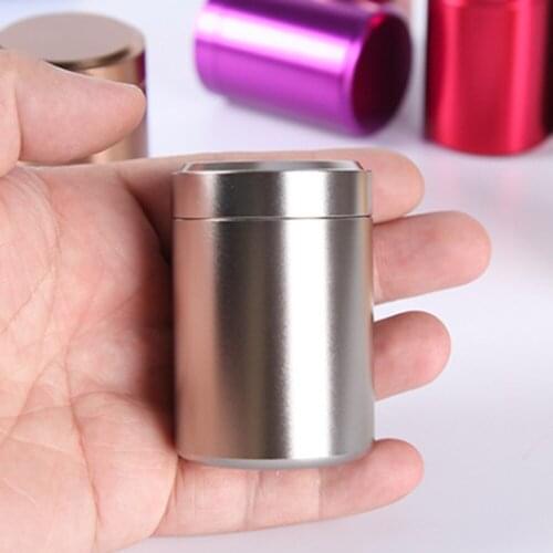 New Airtight Smell Proof Tea Container Aluminum Herb Grain Stash Jar Random Colors Kitchen Fridge Organizer And Storage Box