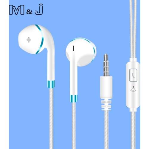 Original M&J V5 Earphone Patent Half In-ear Headphone Stereo Earbuds Bass Headset with Microphone for Phone MP3 PC