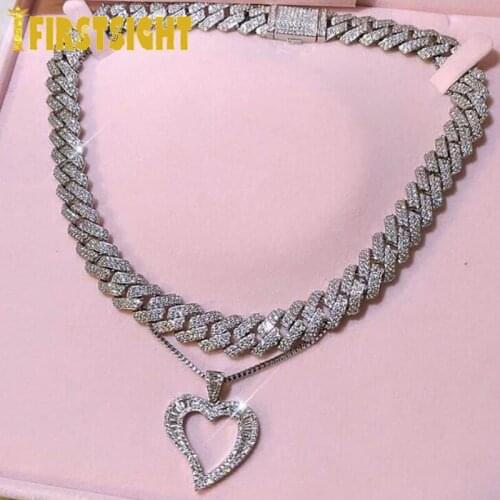 New 15mm 2Row CZ Chain Gold Silver Color Pink Color Necklace Micro Paved Cubic Zirconia Shiny Hip hop Choker Women Man jewelry