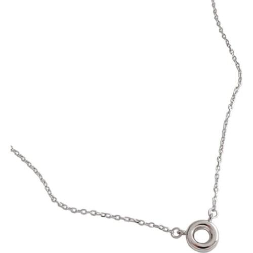 SILVERHOO Korean Style Necklace For Women S925 Sterling Silver Minimalism circular Necklace collarbone Short Trendy Fine Jewelry