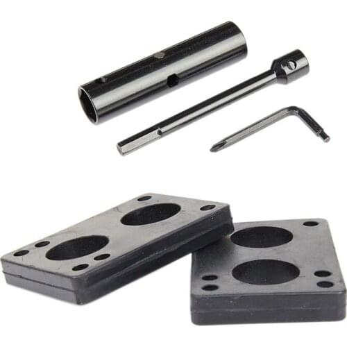 Skateboard Riser Pads 12mm Skateboard Rubber Gasket Longboard Risers with Skateboard Tool Set