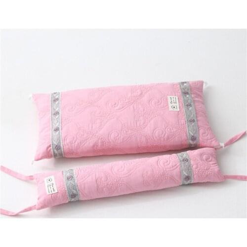 2pcs Round And Rectangular Pillow Grey Buckwheat Filling Blue Roll Cushion Neck Health Care Head Leg Back Support Bed Home Decor