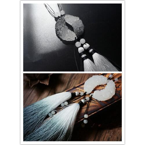 Handmade Chinese Dragon Phoenix natural stone tassel bead Pendant for hanfu dress Fan chi-pao cheongsam Pendant Bag packing