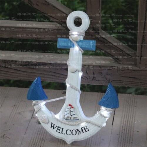 Marine style illuminated anchor pendant bar cafe decoration iron anchor home holiday decoration