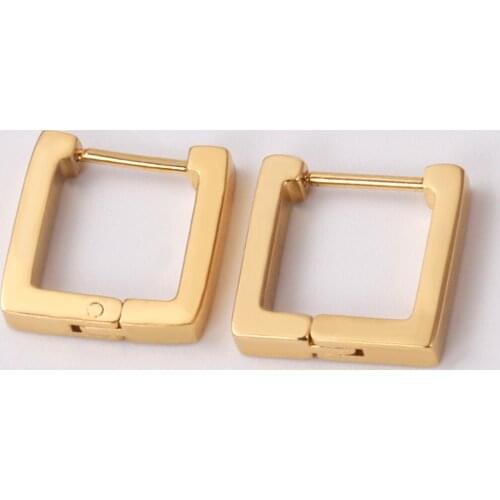Hoop Earrings Rectangle Shape Stainless Steel Hypoallergenic Fashion Gold/Silver Color Earrings for Women Jewelry Accessories