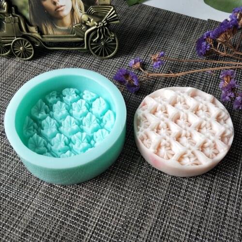 Silicone Soap Mold Handmade Soap DIY Aroma Mould Soap Making Moulds Resin Clay Molds Rubber PRZY Round Engraving Flower