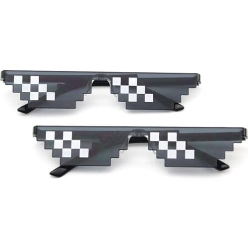 April Fool Funny Tricks Glasses 8 Bit Pixel Deal With IT Sunglasses Toy Unisex Funny Sunglasses Toy Prank Props