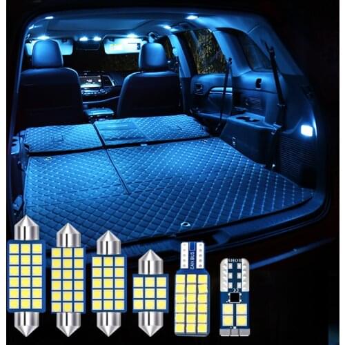 For Toyota RAV4 XA40 2009-2015 2016 2017 2018 6pcs LED Car Interior Light Reading Light Trunk Lights Modification Accessories