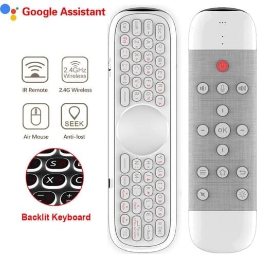 W2 Air Mouse Voice Remote Control Microphone 2.4G Wireless Mini Keyboard Gyroscope for H96 MAX Android Tv Box PC Pk G20S MX3