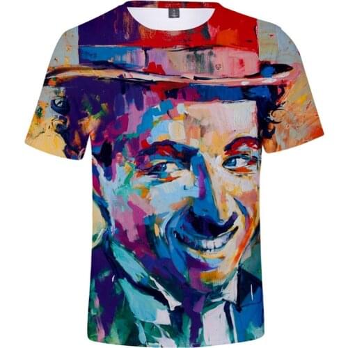 Funny Popular Cool Chaplin T-shirts Short Sleeve Summer 3D Print Men And Women Fashion Teenage Top Loose Cartoon Anime T Shirts