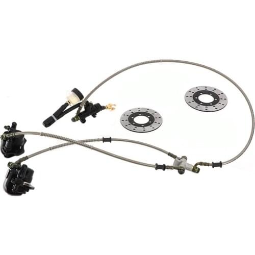 Go kart part Hydraulic Front Rear Brake Calipers Pad Assembly System & brake disc for 150cc 250cc ATV Quad Dirt Bike Dune Buggy