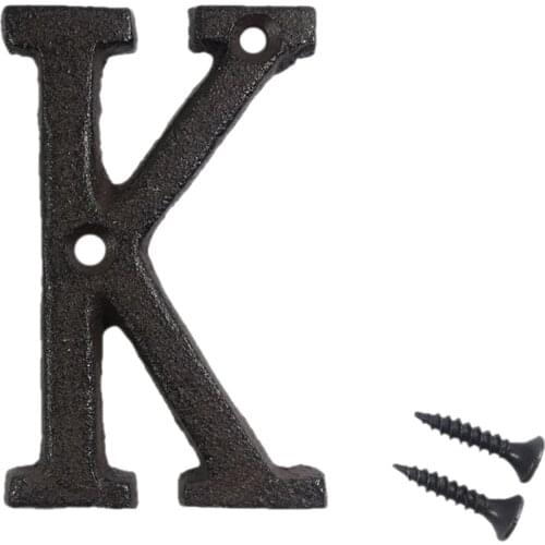 Iron Numbers Metal Letters Vintage Cast Iron Home Address Number Solid Black Metal Gate Number Matching Screws Home Decor