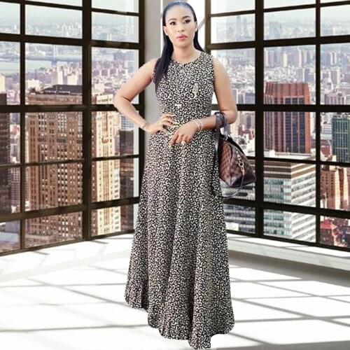 2021 Newest Print Dresses For Women Sexy Sleeveless O-neck Daily Casual Africaine Femme Robe Vintage Fashion Ladies Clothes