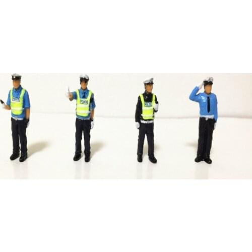 1set/lot 1/64 Architecture Model Plastic Scale Police Figure