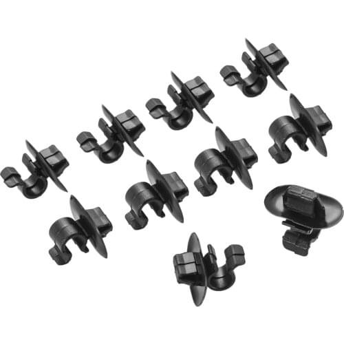 10 PCS Car Plastics Clip Bonnet Stay Clip Plastic Fastener Holder Fit for Citroen Peugeot Vauxhall Vivaro Car Accessories Black