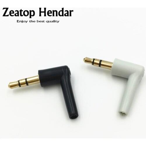 10Pcs 3.5 mm Jack 3 Poles 3.5mm Male 90 Right Angle L-shaped Stereo Headphone Plug Repair Earphones Jack Audio Soldering