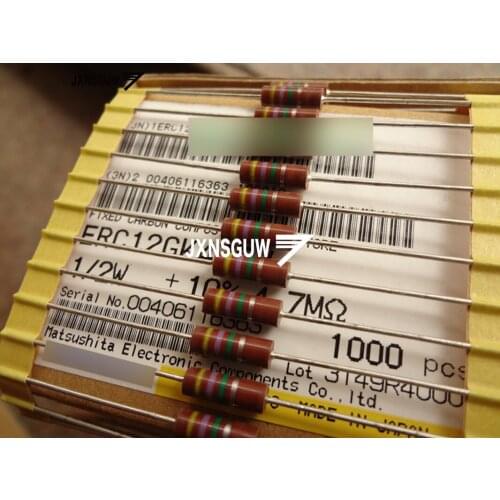 20PCS NEW Original Matsushita 10% 0.5W4.7M Carbon film resistor 1/2W 4.7M Carbon core resistance 4.7M 0.5W 4M7 0.5W4700K
