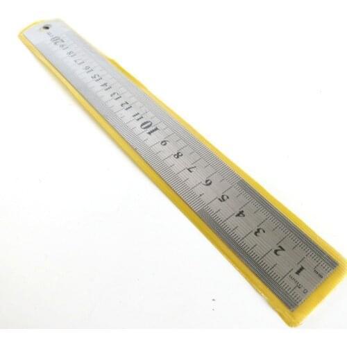 20CM Steel Stainless Pocket Pouch Metric Metal Ruler Measurement Double Sided with Scale line