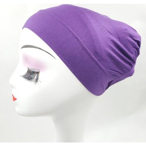 2020 cotton inner Hijab Caps Muslim stretch Turban cap Islamic Underscarf Bonnet hat female head scarf cap wraps turbante mujer
