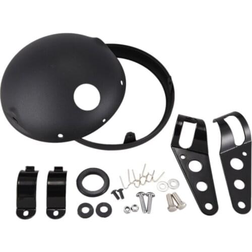 7 Inch Black Headlight Housing Universal Motorcycle Headlight Mounting Bracket Adjustable LED Headlight Bracket