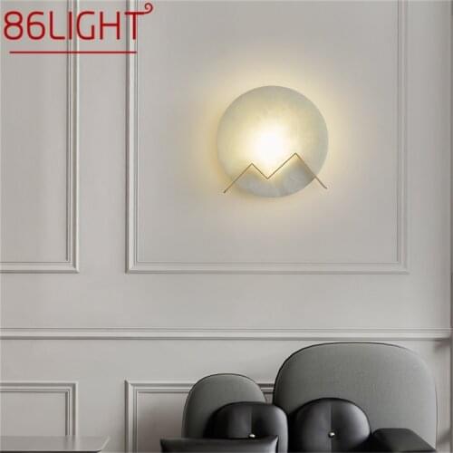 86LIGHT Copper Indoor Sconce Wall Lamp Bedroom Modern Luxury Design Marble LED Light Balcony For Home