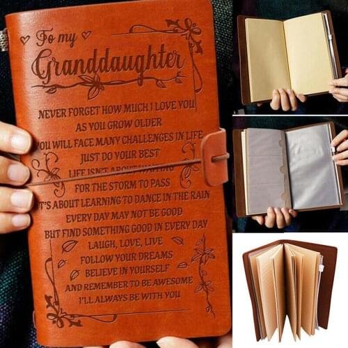 A6 Engraved Leather Journal Notebook Diary To Daughter/Son/My Man/Wife Engraved Notebook Diary 20x12cm New